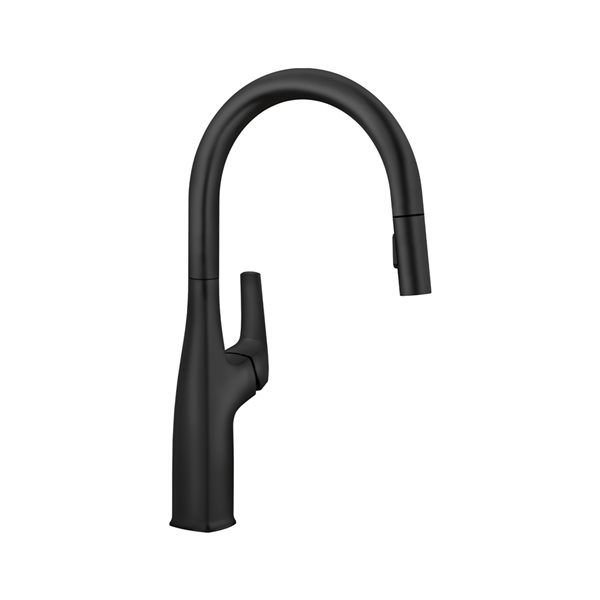 BLANCO Rivana Matte Black 1-Handle Deck Mount Pull-Down Residential Kitchen Faucet