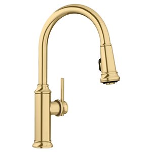 BLANCO Empressa Satin Gold 1-Handle Deck Mount Pull-Down Residential Kitchen Faucet