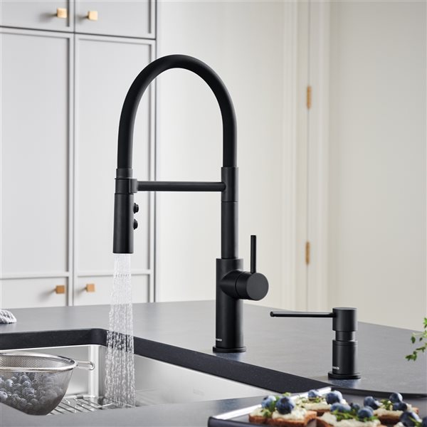 BLANCO Catris Matte Black 1-Handle Deck Mount Pull-Down Residential Kitchen Faucet