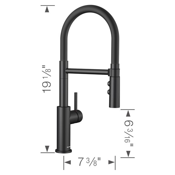 BLANCO Catris Matte Black 1-Handle Deck Mount Pull-Down Residential Kitchen Faucet