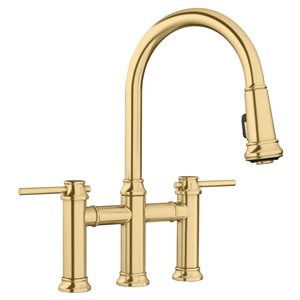 BLANCO Empressa Satin Gold 2-Handle Deck Mount Pull-Down Residential Kitchen Faucet