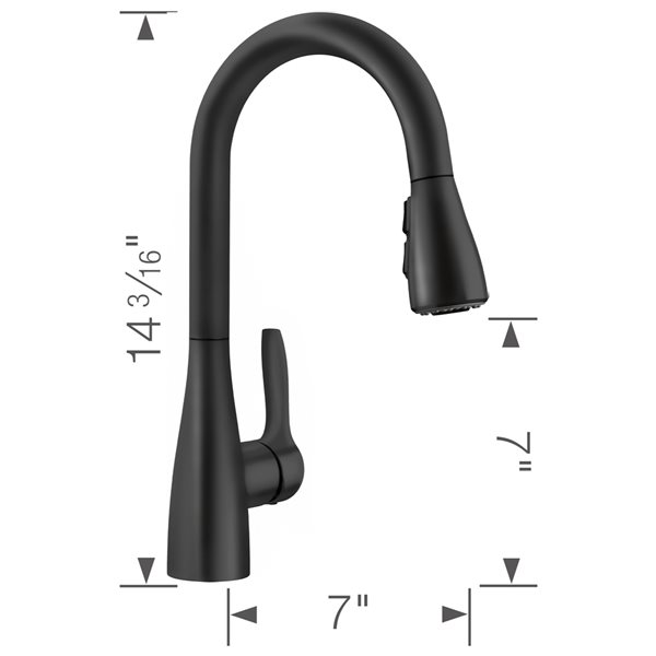 BLANCO Atura Matte Black 1-Handle Deck Mount Residential Bar and Kitchen Faucet