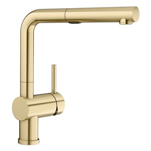 BLANCO Linus Satin Gold 1-Handle Deck Mount Pull-Out Residential Kitchen Faucet