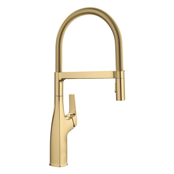 BLANCO Rivana Satin Gold 1-Handle Deck Mount Pull-Down Residential Kitchen Faucet