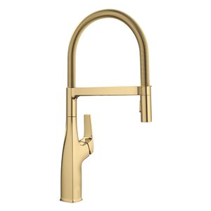 BLANCO Rivana Satin Gold 1-Handle Deck Mount Pull-Down Residential Kitchen Faucet