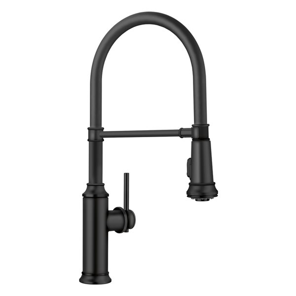 BLANCO Empressa Matte Black 1-Handle Deck Mount Pull-Down Residential Kitchen Faucet