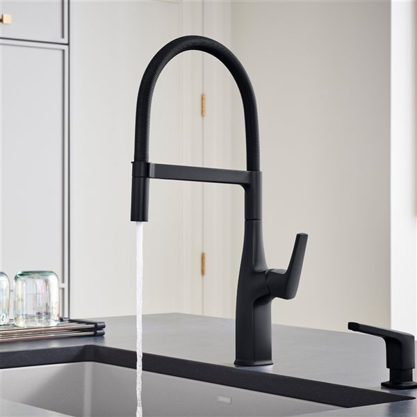 BLANCO Rivana Matte Black 1-Handle Deck Mount Pull-Down Residential Kitchen Faucet