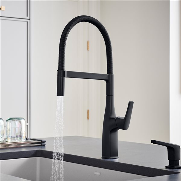 BLANCO Rivana Matte Black 1-Handle Deck Mount Pull-Down Residential Kitchen Faucet