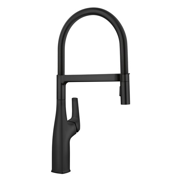 BLANCO Rivana Matte Black 1-Handle Deck Mount Pull-Down Residential Kitchen Faucet