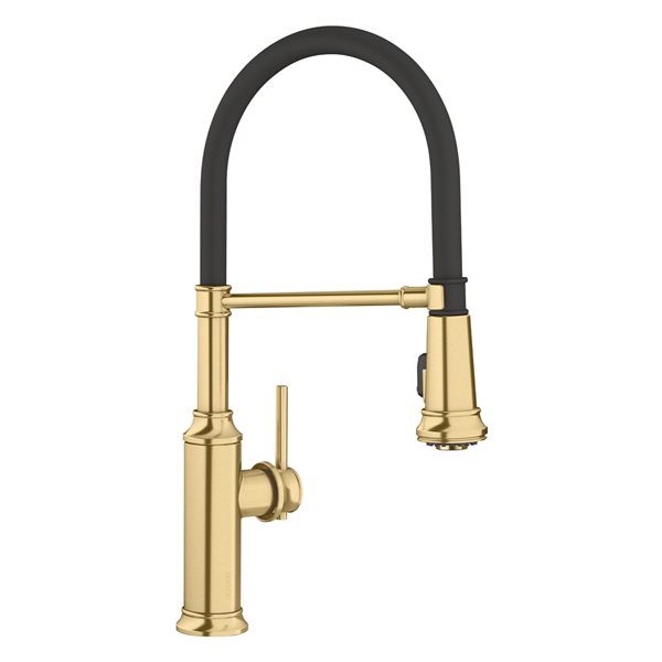 BLANCO Empressa Satin Gold 1-Handle Deck Mount Pull-Down Residential Kitchen Faucet