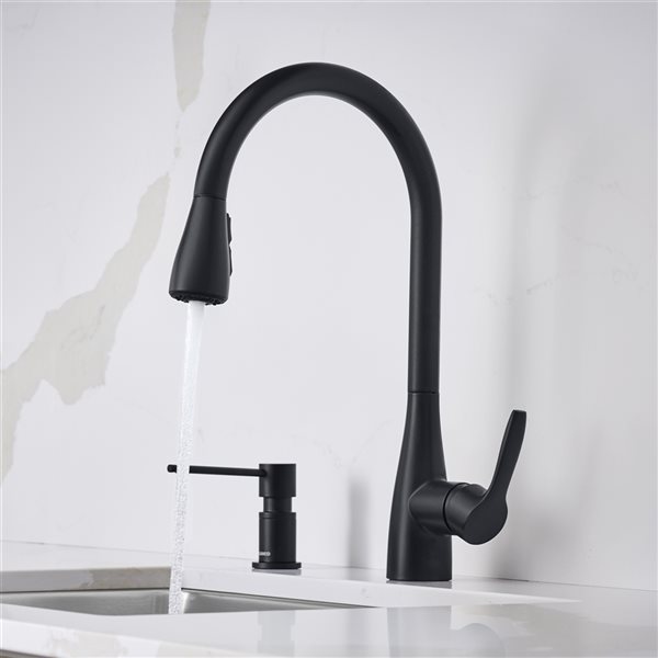 BLANCO Atura Matte Black 1-Handle Deck Mount Pull-Down Residential Kitchen Faucet