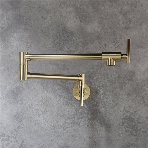 Clihome 18.26-in Gold Wall Mount Pot Filler Faucet