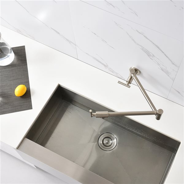 Clihome 18.26-in Nickel Wall Mount Pot Filler Faucet