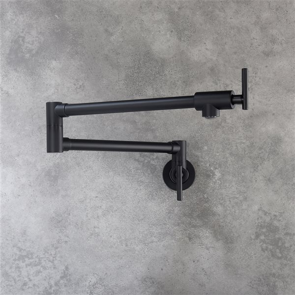 Clihome 18.26-in Wall Mount Pot Filler Faucet - Black