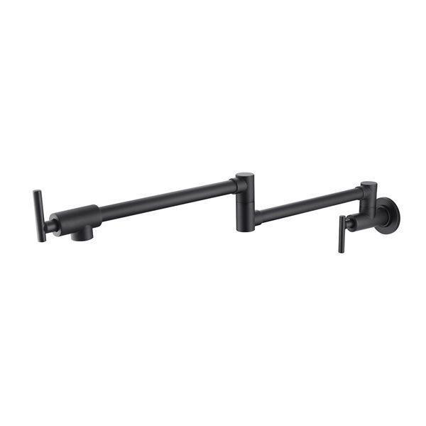 Clihome 18.26-in Wall Mount Pot Filler Faucet - Black