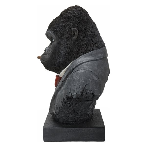 Hi-Line Gift Ltd. Gorilla Head with Tux 18.7-in x 10.83-in Garden Statue