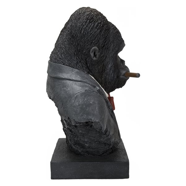 Hi-Line Gift Ltd. Gorilla Head with Tux 18.7-in x 10.83-in Garden Statue