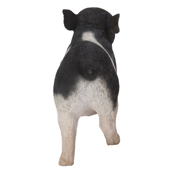 Hi-Line Gift Ltd. Black and White baby Pig Standing 5.71-in x 2.95-in Garden Statue