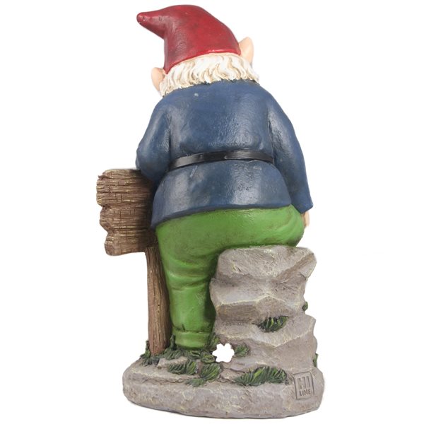 Hi-Line Gift Ltd. 16 H x 7-in W Gnome with Sign Resin Garden Statue