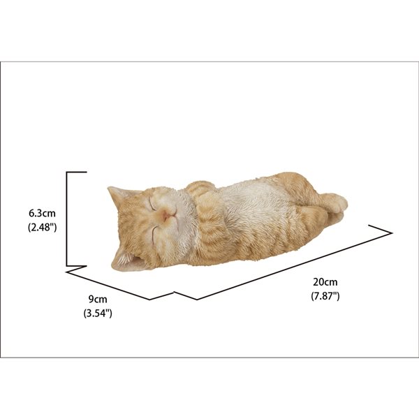  Hi-Line Gift Ltd Lying Cat Sleeping Tabby Statue, Orange :  Patio, Lawn & Garden