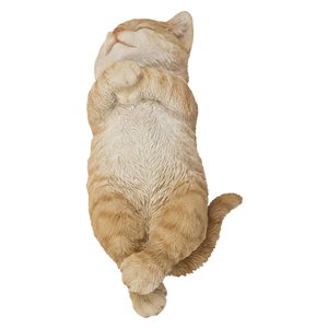 Hi-Line Gift Ltd. Orange Sleeping Cat 2.48-in x 3.54-in Garden Statue