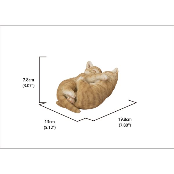 Hi-Line Gift Ltd. Orange Sleeping Couple Cats 3.07-in x 5.12-in Garden Statue