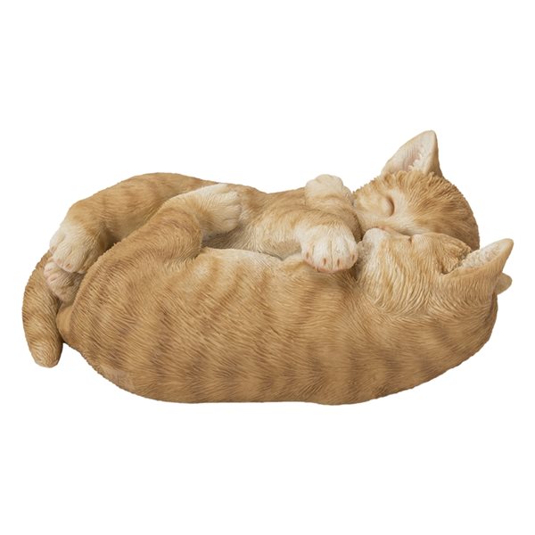 Hi-Line Gift Ltd. Orange Sleeping Couple Cats 3.07-in x 5.12-in Garden Statue