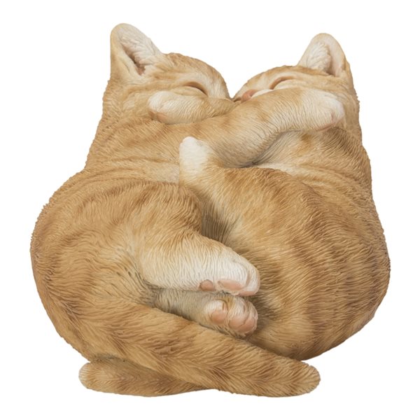 Hi-Line Gift Ltd. Orange Sleeping Couple Cats 3.07-in x 5.12-in Garden Statue