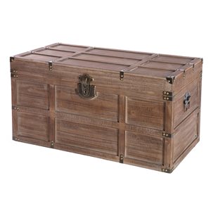 Coffre de rangement en bois brun par Vintiquewise de 31,5 po x 16,5 po