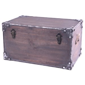 Vintiquewise 14.25-in x 12.75-in Red Wood Storage Trunk