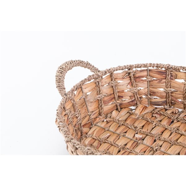 Vintiquewise 19.5-in x 5.25-in x 12.5-in Brown Seagrass Basket - 4-Pack