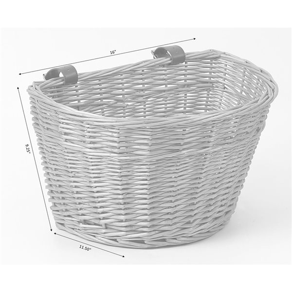 Panier en osier brun par Wickerwise de 15,75 po x 9,75 po x 11,75 po