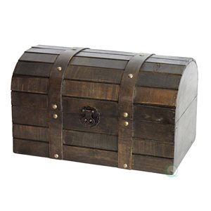 Vintiquewise 12-in x 7.3-in Brown Wood Storage Trunk