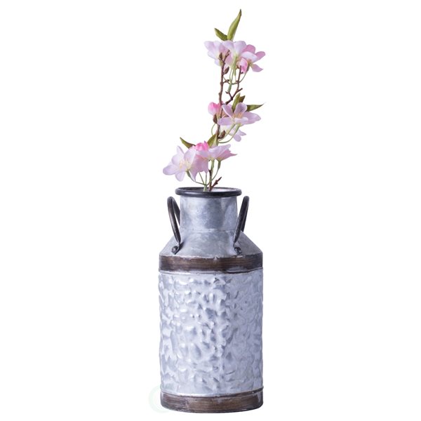 Vintiquewise 12.2-in Rustic Galvanized Metal Decorative Milk Jug