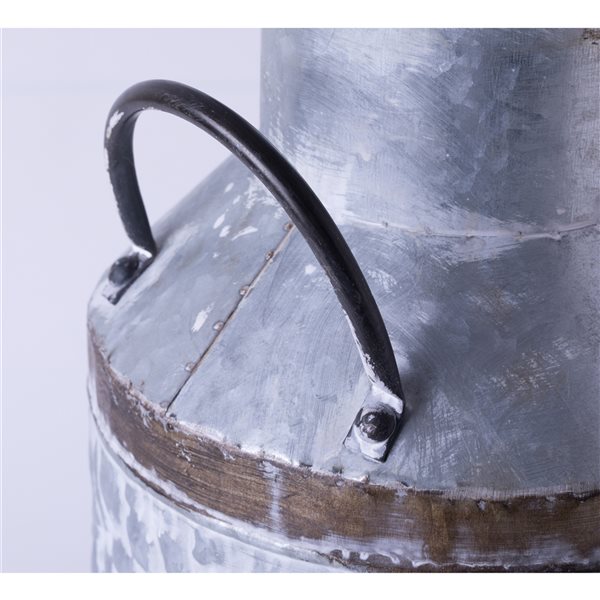 Vintiquewise 12.2-in Rustic Galvanized Metal Decorative Milk Jug