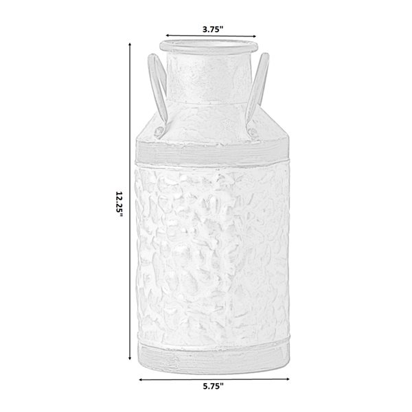 Vintiquewise 12.2-in Rustic Galvanized Metal Decorative Milk Jug