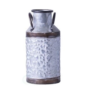 Vintiquewise 12.2-in Rustic Galvanized Metal Decorative Milk Jug