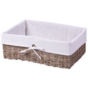 Vintiquewise 17-in x 6.25-in x 12.25-in Brown Seagrass Basket