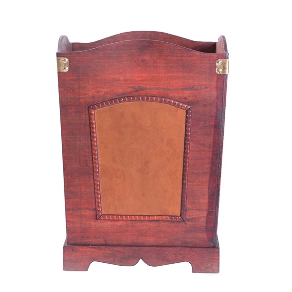 Vintiquewise Brown Wood Wastebasket
