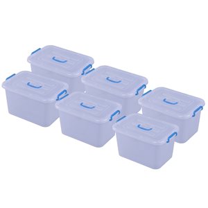 Basicwise 10-in x 8.25-in x 15-in Clear Plastic Storage Box - 6-Pack