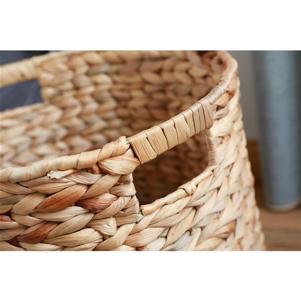 Panier en osier brun par Vintiquewise de 15 po x 14 po x 15 po