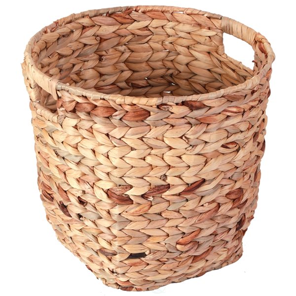 Panier en osier brun par Vintiquewise de 15 po x 14 po x 15 po