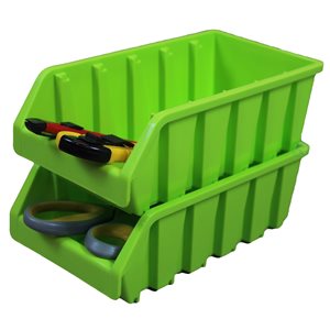 Basicwise 4.5-in x 3-in x 8-in Green Plastic Storage Tray - 2-Pack