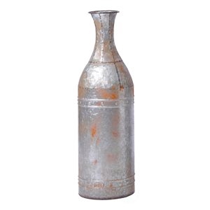 Vintiquewise 25-in Rustic Farmhouse Galvanized Metal Floor Vase