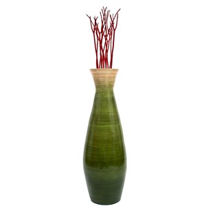 Uniquewise Classic Bamboo Floor Vase Handmade - Green