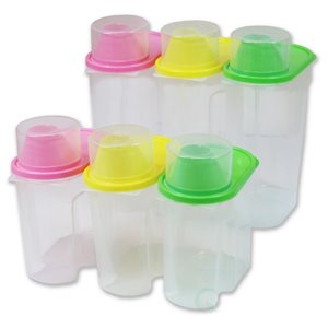 Basicwise 6-Piece Multisize Plastic Food Storage Containers