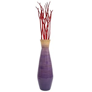 Uniquewise Classic Bamboo Floor Vase Handmade - Purple