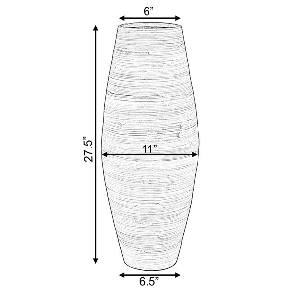 Uniquewise Red Bamboo Floor Vase Cylinder