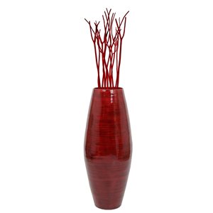 Uniquewise Red Bamboo Floor Vase Cylinder