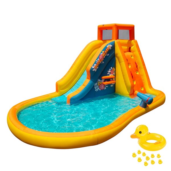 Image of Banzai | Duck Blast 173-In X 114-In Plastic Inflatable Water Splash Pad With Pool | Rona